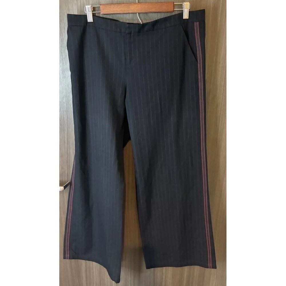 DKNY Pants Women's‎ Size 12 Pin Striped Vintage Straight Leg Zip Y2K